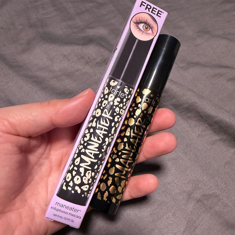 tarte Maneater Voluptuous Mascara in Black with Gold Leopard Print